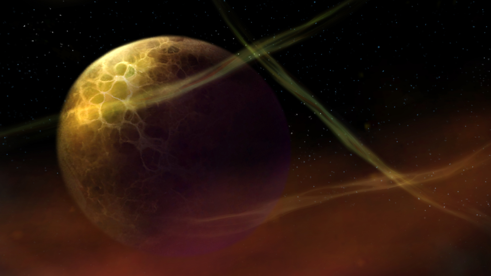 A screenshot of Hellfire Peninsula's skybox from World of Warcraft.